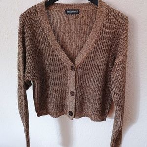 American apparel metallic gold cardigan sweater
